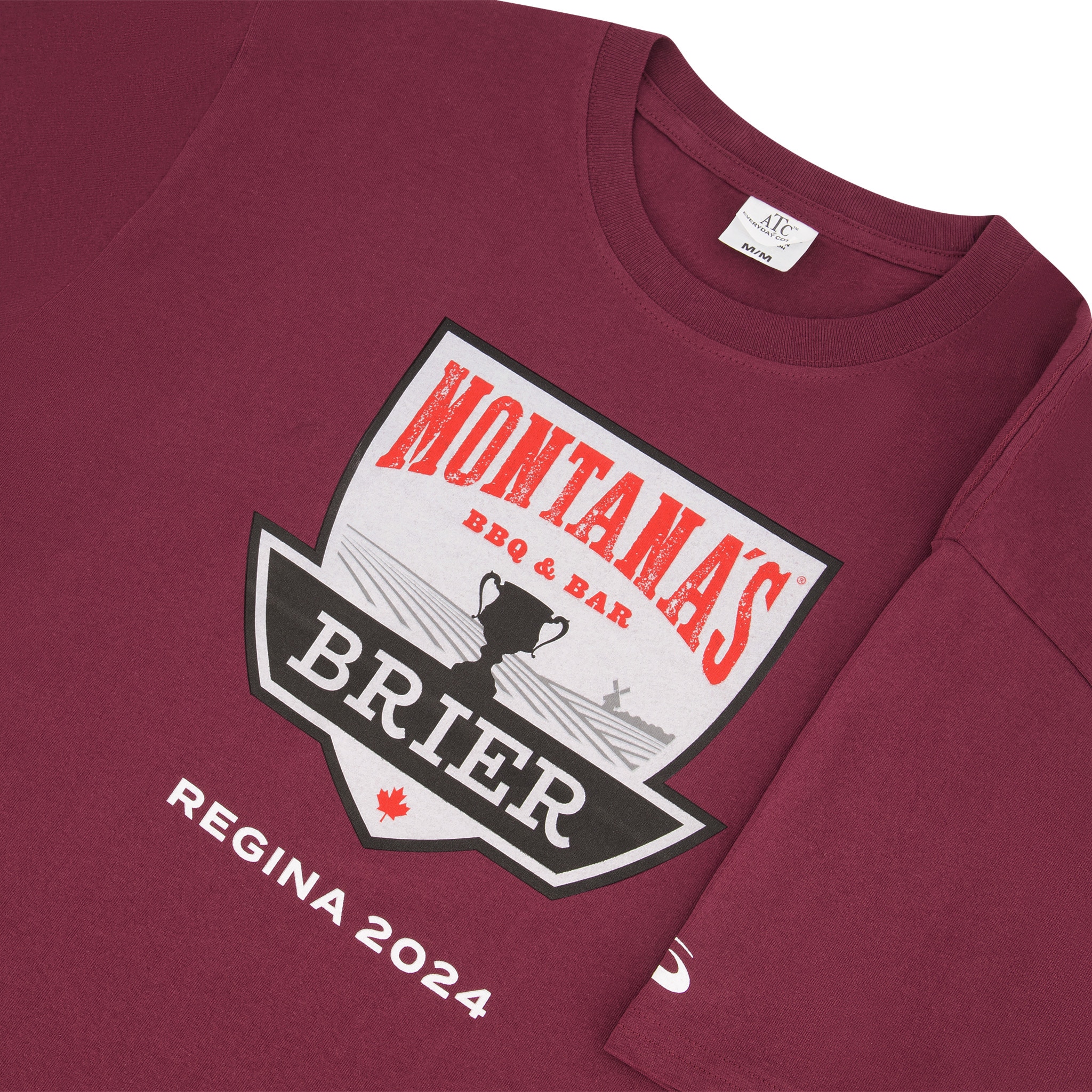 2024 Brier T Shirt Official Curling Shop Powered By Goldline   BRI24 TSFCS Maroon 02 