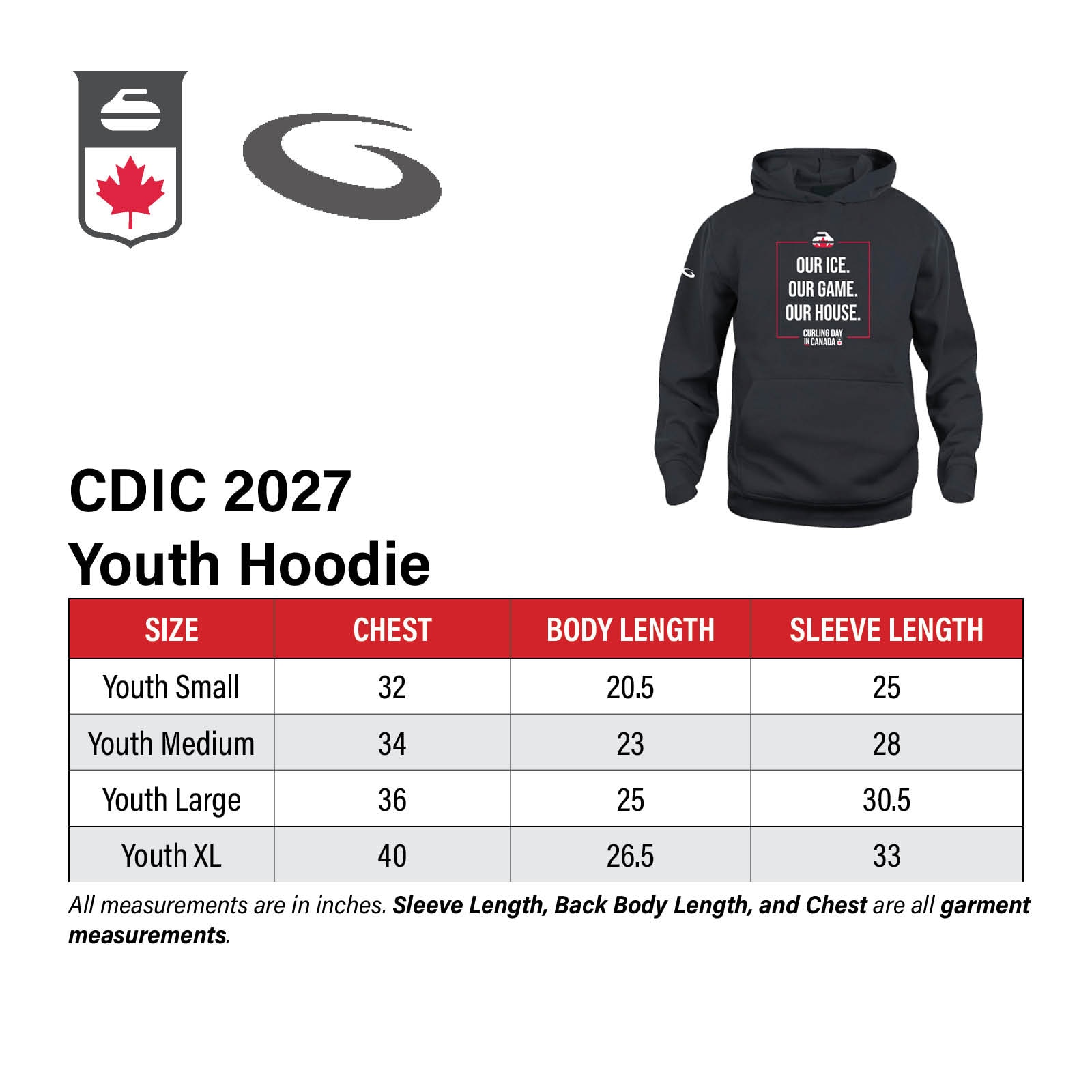 CDIC 2027 Youth Hoodie | Goldline Curling Apparel